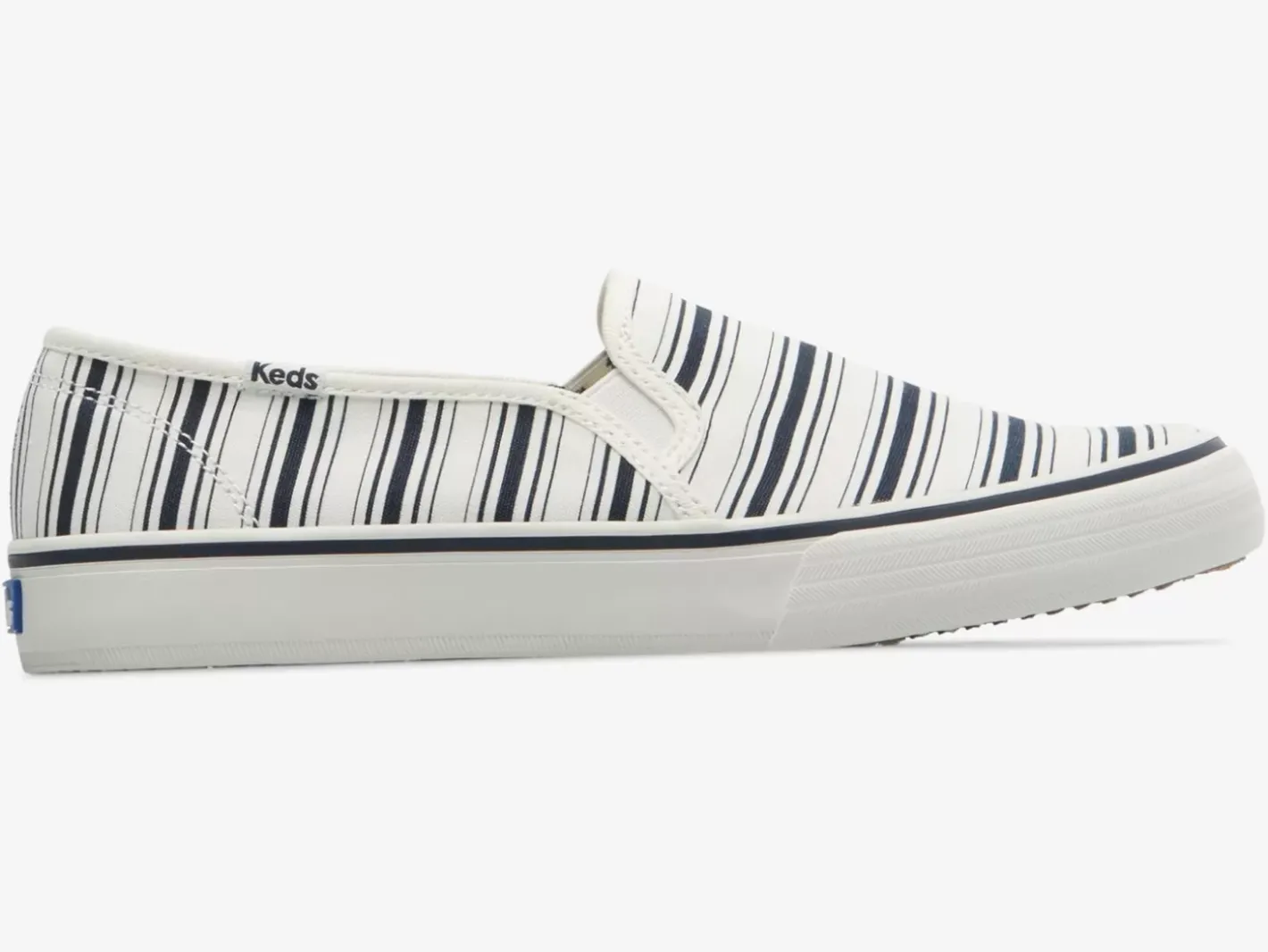 New Women's Double Decker Canvas Stripe Slip On Sneaker Women Slip Ons