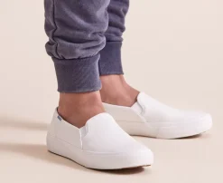 Women's Double Decker Leather Slip On Sneaker Women Leather