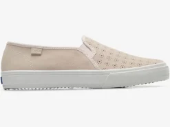 Clearance Women's Double Decker Perf Suede Slip On Sneaker Women Slip Ons