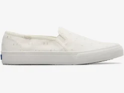Outlet Women's Double Decker Textile Slip On Sneaker Women Slip Ons