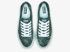 Best Women's Jump Kick Canvas Hand Drawn Floral Sneaker Women Lace Ups