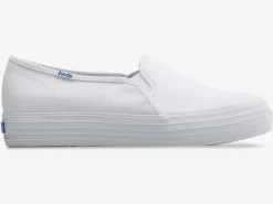 Women's Triple Decker Canvas Slip On Sneaker Women Platforms