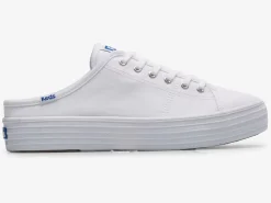 Clearance Women's Triple Kick Mule Canvas Slip On Sneaker Women Platforms