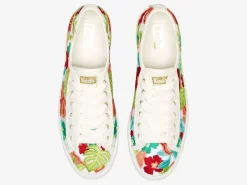 Clearance Women's Triple Kick Tropical Embroidery Sneaker Women Platforms