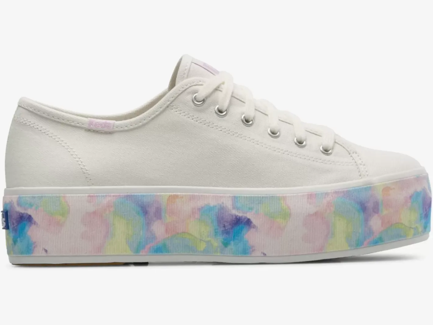 Hot Women's Triple Up Abstract Floral Foxing Sneaker Women Platforms