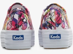 Online Women's Triple Up Watercolor Floral Sneaker Women Platforms